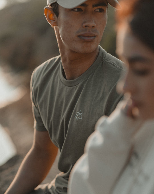 Embroidered Tee - Olive