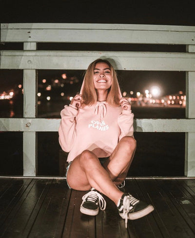 The “Escape” Crop Top Hoodie - Pink