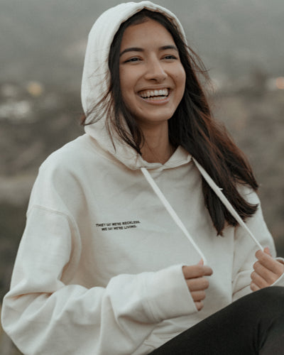 "They Say" Hoodie - Light Cream